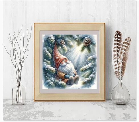 5D الشتاء عيد الميلاد الماس مجموعات الطلاء للبالغين المبتدئين، الشتاء عيد الميلاد شجرة جنوم شجرة الماس الفن عدة، DIY كامل جولة الحفر الماس نقطة جوهرة الفن مجموعات للبالغين، ديكور جدار المنزل 13.78x13.78 بوصة in Kuwait