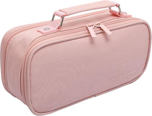 WYCY Pencil Case Canvas Pencil Pouch Big Capacity Organizer with Compartmens Multifunctional Pencil Box with Zipper (Pink) in Kuwait
