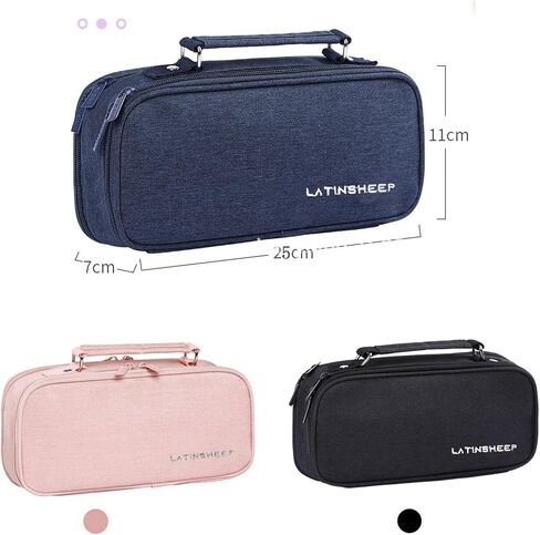 WYCY Pencil Case Canvas Pencil Pouch Big Capacity Organizer with Compartmens Multifunctional Pencil Box with Zipper (Pink) in Kuwait