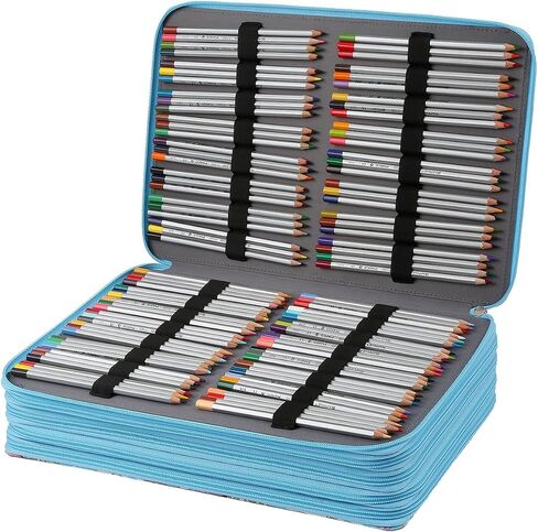 Lbxgap 500 Individual Slots Colored Pencil Organizer PU Deluxe Leather Pencil Case Holder for Watercolor Pens or Markers, Pencil Case Organizer for Artist（Pink，Small Slots） in Saudi Arabia