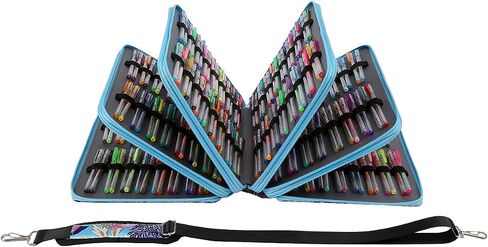 Lbxgap 500 Individual Slots Colored Pencil Organizer PU Deluxe Leather Pencil Case Holder for Watercolor Pens or Markers, Pencil Case Organizer for Artist（Pink，Small Slots） in Saudi Arabia