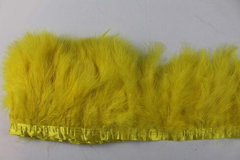 2 Yard Long, 6"-7" Height Marabou Turkey Fluff Feather Fringe Trim, Garment Accessories Feather DIY Decorative Material (Black) in Saudi Arabia