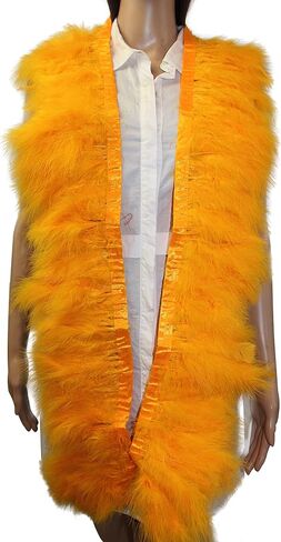 2 Yard Long, 6"-7" Height Marabou Turkey Fluff Feather Fringe Trim, Garment Accessories Feather DIY Decorative Material (Black) in Saudi Arabia