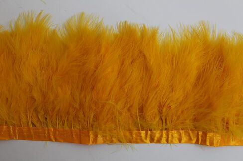 2 Yard Long, 6"-7" Height Marabou Turkey Fluff Feather Fringe Trim, Garment Accessories Feather DIY Decorative Material (Black) in Saudi Arabia