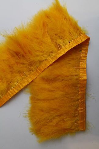 2 Yard Long, 6"-7" Height Marabou Turkey Fluff Feather Fringe Trim, Garment Accessories Feather DIY Decorative Material (Black) in Saudi Arabia