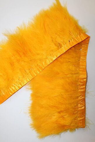 2 Yard Long, 6"-7" Height Marabou Turkey Fluff Feather Fringe Trim, Garment Accessories Feather DIY Decorative Material (Black) in Saudi Arabia