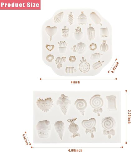 2 قطعة قوالب طين البوليمر أدوات طين البوليمر لصنع المجوهرات على شكل حلوى الآيس كريم الأقراط الديكور in Kuwait