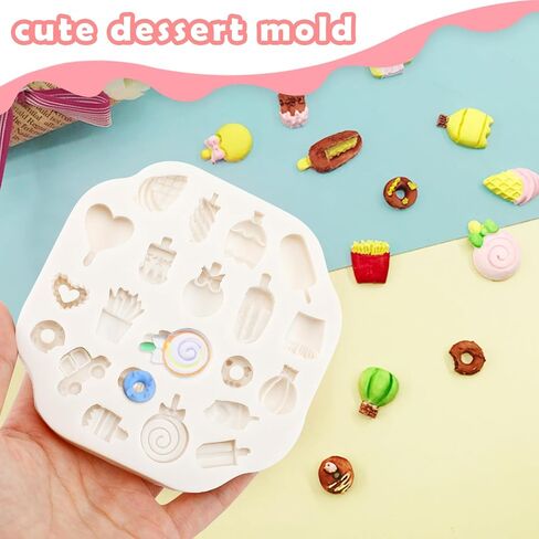 2 قطعة قوالب طين البوليمر أدوات طين البوليمر لصنع المجوهرات على شكل حلوى الآيس كريم الأقراط الديكور in Kuwait