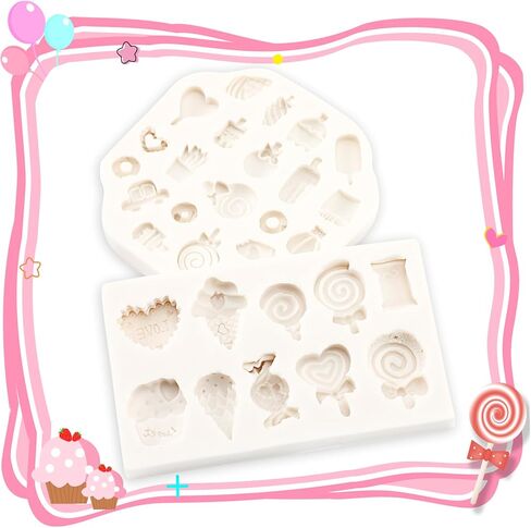 2 قطعة قوالب طين البوليمر أدوات طين البوليمر لصنع المجوهرات على شكل حلوى الآيس كريم الأقراط الديكور in Kuwait