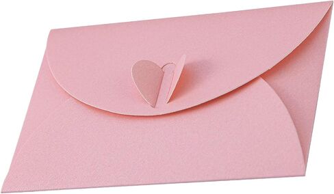 20 Pcs Gift Card Envelopes with Heart Shaped Clasp, Cute Mini Envelopes (3.9 x 2.7 inch) Perfect for Gift Cards, Love Letters, Wedding Greeting Party, Parties and Favors, PINK in Kuwait