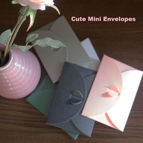 20 Pcs Gift Card Envelopes with Heart Shaped Clasp, Cute Mini Envelopes (3.9 x 2.7 inch) Perfect for Gift Cards, Love Letters, Wedding Greeting Party, Parties and Favors, PINK in Kuwait