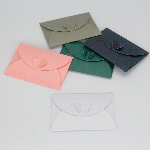 20 Pcs Gift Card Envelopes with Heart Shaped Clasp, Cute Mini Envelopes (3.9 x 2.7 inch) Perfect for Gift Cards, Love Letters, Wedding Greeting Party, Parties and Favors, PINK in Kuwait