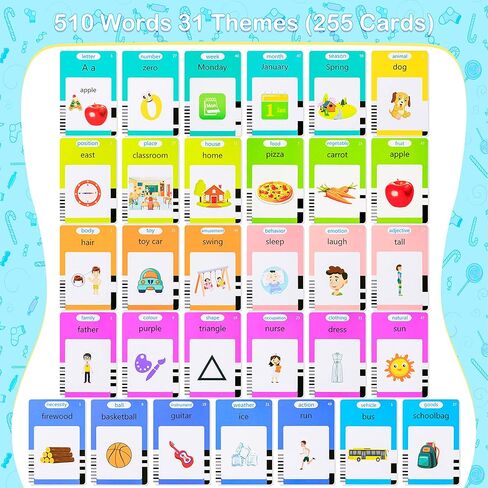 510 Talking Flash Cards for Kids 2-4 - Pocket Speech Therapy Toys for Autism, Montessori Learning in Kuwait