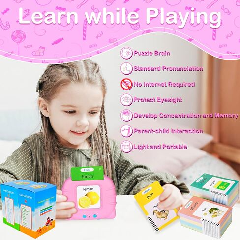 510 Talking Flash Cards for Kids 2-4 - Pocket Speech Therapy Toys for Autism, Montessori Learning in Kuwait