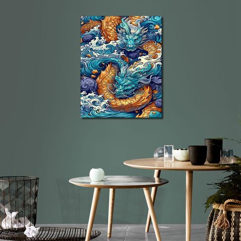 Mountain DIY Paint by Numbers for Adults, Japanese Style Cityscape Paint by Numbers Kits with Paintbrushes and Acrylic Pigment, 16X20 Inch Flameless Canvas Wall Decor Oil Painting for Friends Family in Saudi Arabia