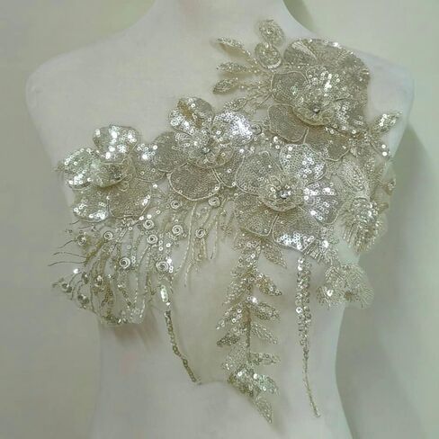1 Pc Sequins Pure Handmade Beading Lace Sequins Apparel Decoration Accessories Evening Dress/Dance Apparel Decoration/Headwear Accessories (Lilac Colour) in Saudi Arabia