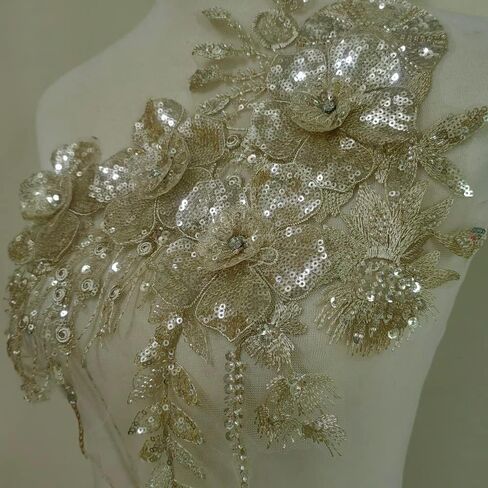 1 Pc Sequins Pure Handmade Beading Lace Sequins Apparel Decoration Accessories Evening Dress/Dance Apparel Decoration/Headwear Accessories (Lilac Colour) in Saudi Arabia