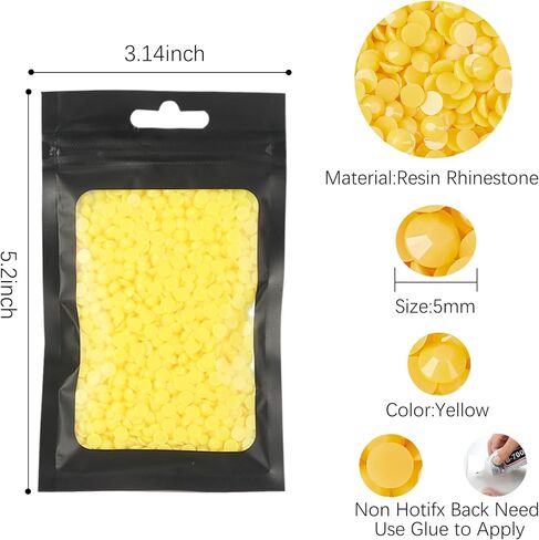 5mm 1500pcs Opaque Jelly Resin Rhinestone No AB Coating Flatback Soild Color Candy Rhinestones Pastel Round Diamonds for Mugs, Bottles, Tumblers, Craft Decoreation in Kuwait