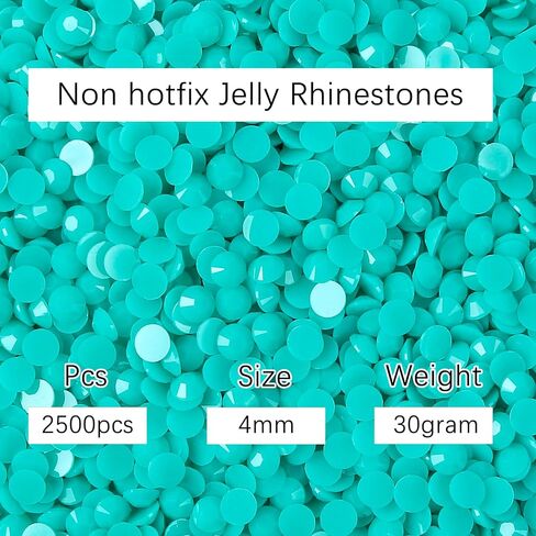 5mm 1500pcs Opaque Jelly Resin Rhinestone No AB Coating Flatback Soild Color Candy Rhinestones Pastel Round Diamonds for Mugs, Bottles, Tumblers, Craft Decoreation in Kuwait