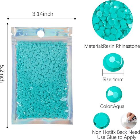 5mm 1500pcs Opaque Jelly Resin Rhinestone No AB Coating Flatback Soild Color Candy Rhinestones Pastel Round Diamonds for Mugs, Bottles, Tumblers, Craft Decoreation in Kuwait