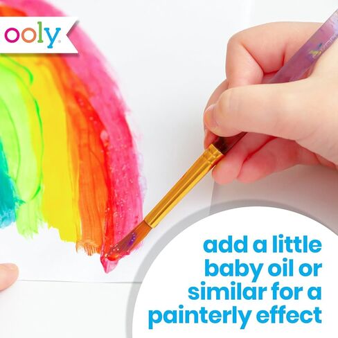 Ooly Twisty Stix، 12 عبوة من أقلام تلوين الباستيل الزيتية للأطفال ودفتر رسم أسود، ألوان الباستيل الزيتية الملتوية للأطفال تسبب فوضى أقل من أقلام التلوين غير القابلة للالتواء أو أعواد الطلاء، رائعة للفنانين الصغار in Kuwait