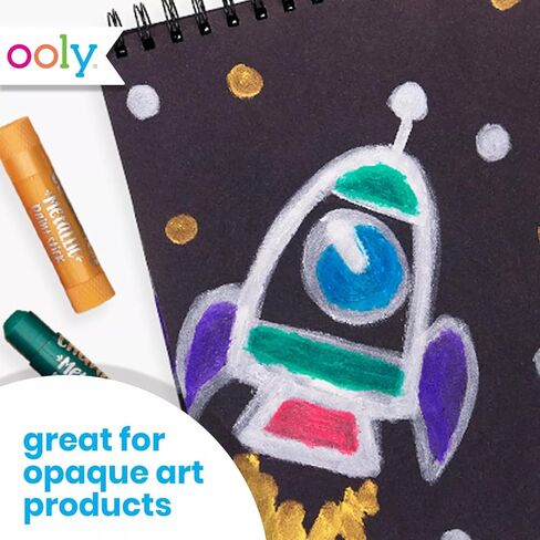 Ooly Twisty Stix، 12 عبوة من أقلام تلوين الباستيل الزيتية للأطفال ودفتر رسم أسود، ألوان الباستيل الزيتية الملتوية للأطفال تسبب فوضى أقل من أقلام التلوين غير القابلة للالتواء أو أعواد الطلاء، رائعة للفنانين الصغار in Kuwait