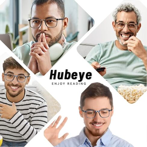 Hubeye 5 أزواج TR90 نظارات القراءة الرياضية للرجال والنساء خفيفة ومرنة ومضادة للضوء الأزرق + 2.0 in Kuwait