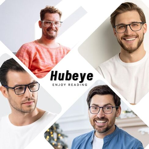 Hubeye 5 أزواج TR90 نظارات القراءة الرياضية للرجال والنساء خفيفة ومرنة ومضادة للضوء الأزرق + 2.0 in Kuwait