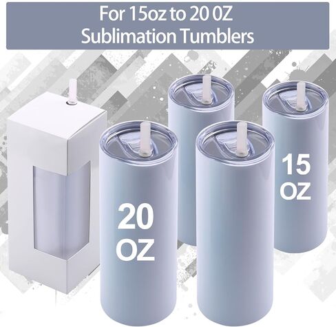 12PCS Tumbler Gift Boxes with Ribbon for Blank Sublimation Tumblers, Transparent Gift Packaging Box for 15oz 20oz Skinny Straight Tumbler Cup, Birthday Presents,Mothers Day Gifts,Nurses Week Gifts Christmas Gift New Year Gift in Kuwait