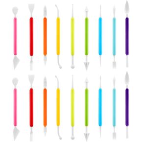 18PCS Pottery Clay Sculpting Tools, Air Dry Clay Tools for Sculpture Modelling, Double Head Plastic Clay Sculpting Tools, Clay Carving Tools Silicone Material for Pottery, Polymer, Shaping