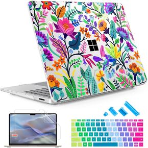 حافظة May Chen لجهاز Microsoft Surface Laptop 13.8 بوصة، 2024 Windows 11 AI + PC، شاشة لمس الإصدار السابع، حافظة بلاستيكية صلبة واقية مع غطاء لوحة مفاتيح وواقي شاشة - Star Bow in Kuwait