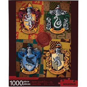 AQUARIUS Harry Potter Puzzle House Crests (1000 Piece Jigsaw Puzzle) - Officially Licensed Harry Potter Merchandise & Collectibles - Glare Free - Precision Fit - 20x28in
