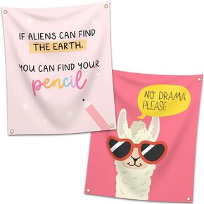 Classroom Tapestry - Double-sided Inspirational Hanging Wall Art for Teachers & Students - Large Cute School Banner 28x36" (It's Okay To)