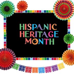 Hispanic Heritage Month Bulletin Board,Latin Heritage Month Decorations Kit Including Banner And Fan for Classroom Decorations,Hispanic Heritage Month Bulletin Board Decorations Set