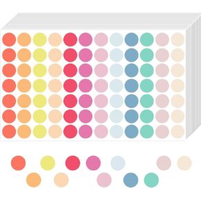 Circle Stickers,1680 PCS Color Dot Stickers,0.78" Diameter,12 Colors,20 Sheets Perfect Dot Stickers for Toddlers Arts & Teaching Projects,Childrens Activities Colored Dot Stickers(MORANDI)