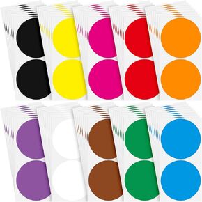 Marspark 300 3 Inch Color Coding Sticker 10 Assorted Colors Circle Labels Dot Stickers Adhesive Round Stickers Solid Label Sticker for Inventory Organize File Classification