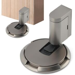Magnetic Door Stopper, Punch-Free Mechanical Silent Floor Door Stop,Heavy Duty Door Stop, Magnetic Door Catch Holder for Bottom of Door with Adhesive/Screws for Bottom of Door