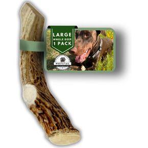 WhiteTail Naturals (3 Pack Deer Antlers for Large Dogs, Antler Dog Chews - Crafted in USA Dog Antler - Long Lasting Bone for Aggressive Chewers