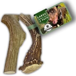 WhiteTail Naturals (3 عبوات من قرون الغزلان للكلاب الكبيرة، مضغ قرن الوعل للكلاب - صُنعت في الولايات المتحدة الأمريكية - قرن الوعل للكلاب - عظم طويل الأمد للمضغ العدواني