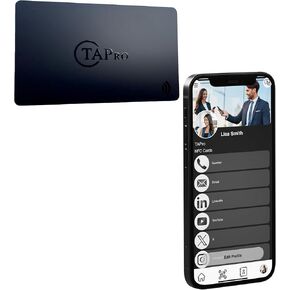 Digital Business Card - Tap to Share Contactless Info - NFC & QR Code Networking Card - No App Required - Pocket-Sized Smart Contact Card
