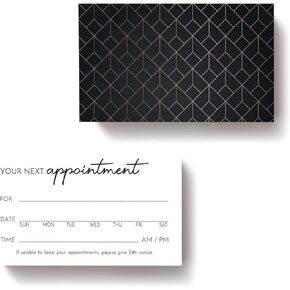 ITZAMNA Your Next Appointment Cards Geometry Modern Design Client Appointment Reminder Card for Salon Makeup Artist Hair Stylist Nail Beauty Therapy Dentist pet Care Pack of 100