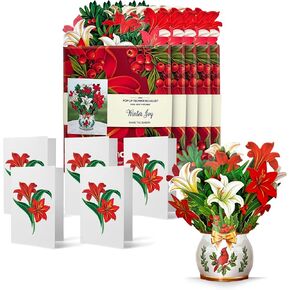 Freshcut Paper Pop Up Cards, Merry Mini Tree, 7 Inch Christmas Tree 3D Popup Greeting Cards, Christmas Cards, Holiday Gift Cards with Note Card & Envelope, Pack of 5 in Kuwait