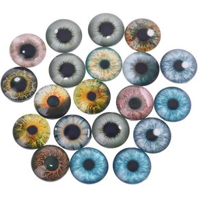 20Pcs Round Glass Dragon Eye Glass Doll Eyes Animal DIY Crafts Eyeballs for Dinosaur Eye Accessories Jewelry Making Handmade 8mm/12mm/18mm