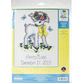 Janlynn Stamped Cross Stitch Kit, White