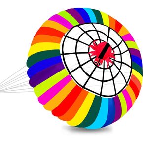 HENGDA KITE-Super Parafoil Rainbow Ring Kite Spinning Bowl Crown Ripstop Nylon Single Line Laundry Kite