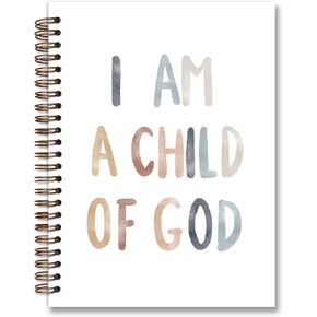 Christian Spiral Notebook journal,I am a Child of God,Boho Rainbow Hardcover College Ruled Spiral Notebook Journal for Work Notes School Student Teacher,Inspirational Gifts for Women Teen Girls