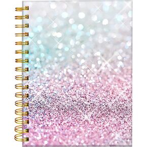 iampanda Spiral Journal Notebook,Strong TwinWire Binding with Premium Paper for Girl Women,Fashion Luxury 60 Sheets A5 College Ruled NotebookJournal,Perfect for School Office Home Gifts,Pink in Saudi Arabia