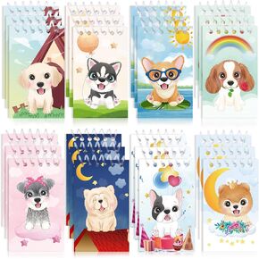 WorldBazaar Mini Dog Notebooks for Kids 24PCS Puppy Small Spiral Notepads Easter Basket Stuffers Classroom Family Birthday Easter Spring Rewards Activities Party Favors