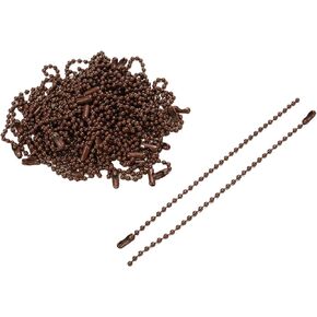 Bisbai 50Pcs Ball Beads Chain, Bulk Tag Metal Chain, 4.72 Inch Metal Chain Necklace Bulk with Connectors for Hanging Christmas Decoration Jewelry Making Tags Craft Projects,White
