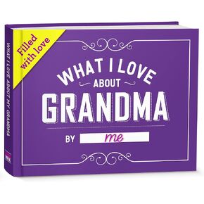What I Love about Grandma Book - Grandma Gifts from Grandkids - Grandma Birthday Gifts, Birthday Gifts for Grandma - Grandmother Gifts, Christmas Gifts for Grandma Fill-in-the-Blank Journal Gifts